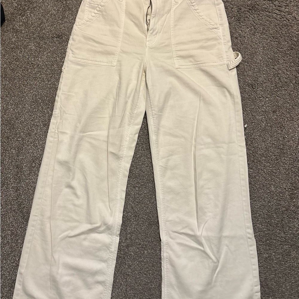 American Eagle Outfitters Cream cargo Pants